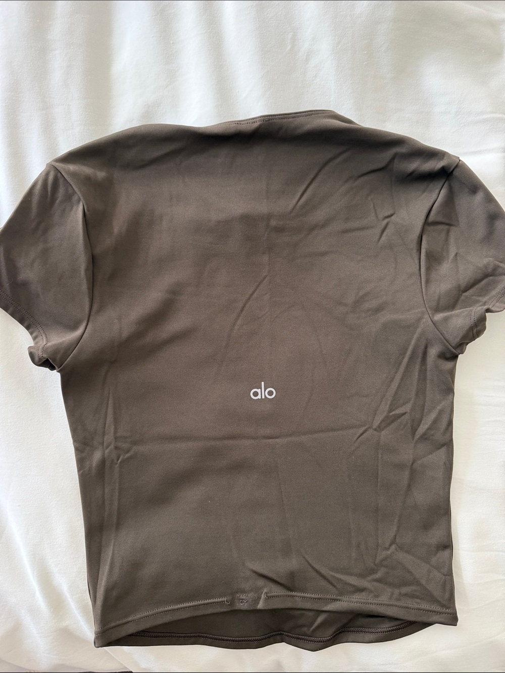 ALO Yoga Chocolate Brown Short-Sleeve Crop Top